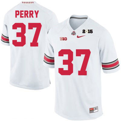 Men's NCAA Ohio State Buckeyes Joshua Perry #37 College Stitched 2015 Patch Authentic Nike White Football Jersey BT20Z40FE